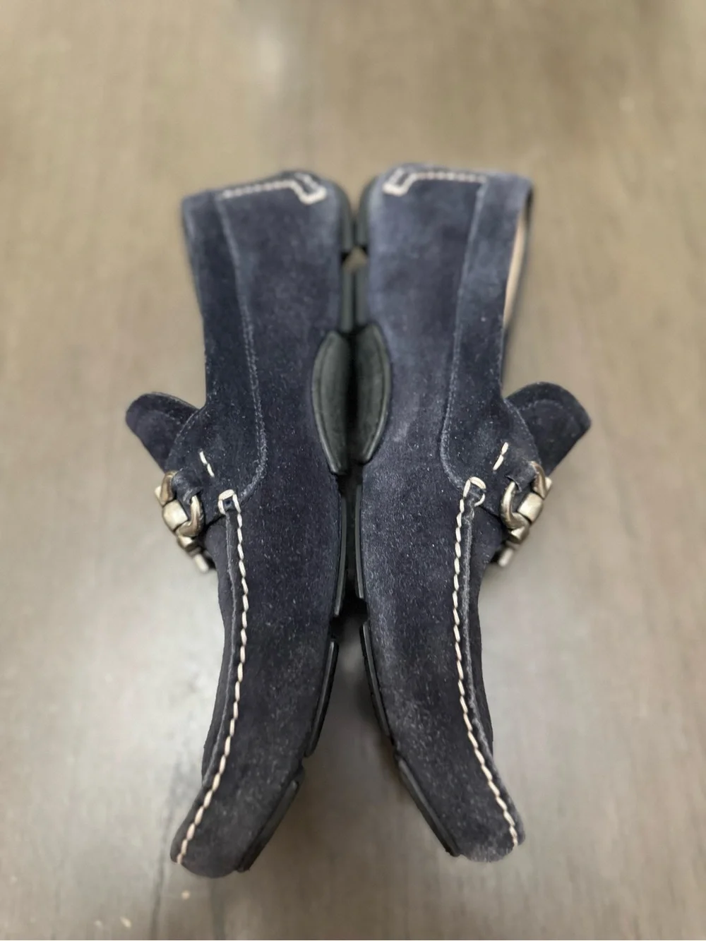 Salvatore Ferragamo Navy Suede Bit Loafers